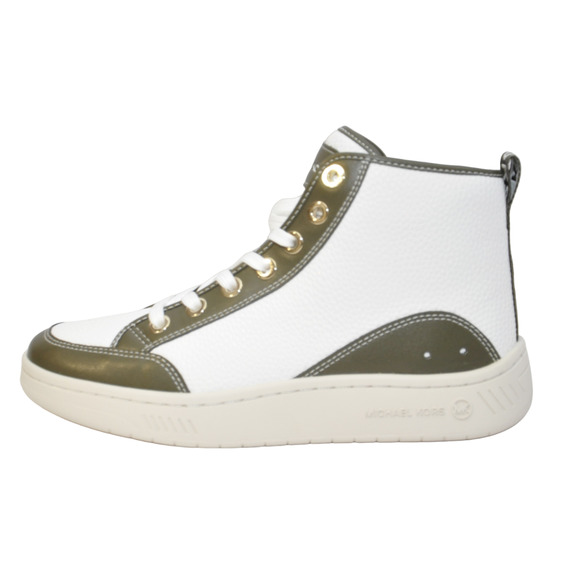Michael Kors Shea Mid High Top Two-Tone Faux Leather Sneaker Olive/Green $225Nib - Picture 2 of 7